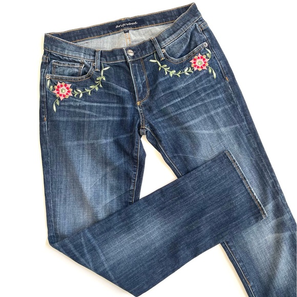 DRIFTWOOD Jeans Driftwood Floral Embroidered Straight Leg Jeans